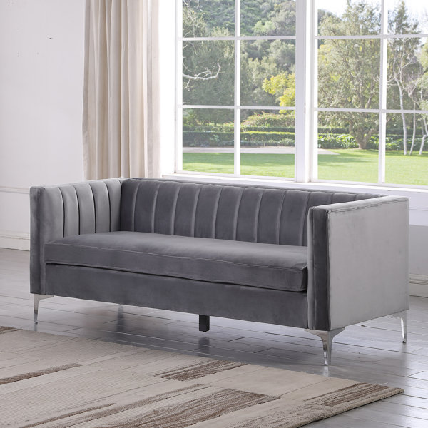 Mercer41 Velvet Flared Arm Sofa & Reviews | Wayfair